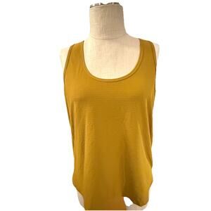 CALIA Women’s Ribbed Racerback Tank Top Mustard Yellow Size L Lightweight